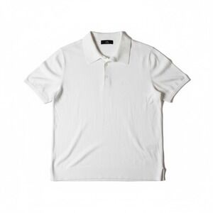 Armani Exchange Men's XL White Cotton Knit Polo Shirt Short Sleeve Casual